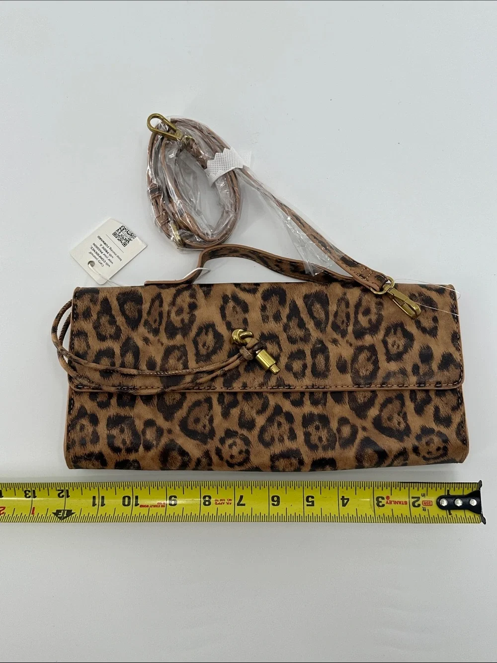Urban Expressions Leopard Print Brown Clutch Wristlet with Strap